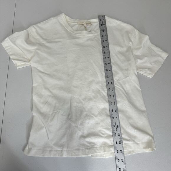 Maje Womens Top 1 / Small White 100% Cotton Lace Up Back T-Shirt Streetwear Tee - Picture 3 of 10